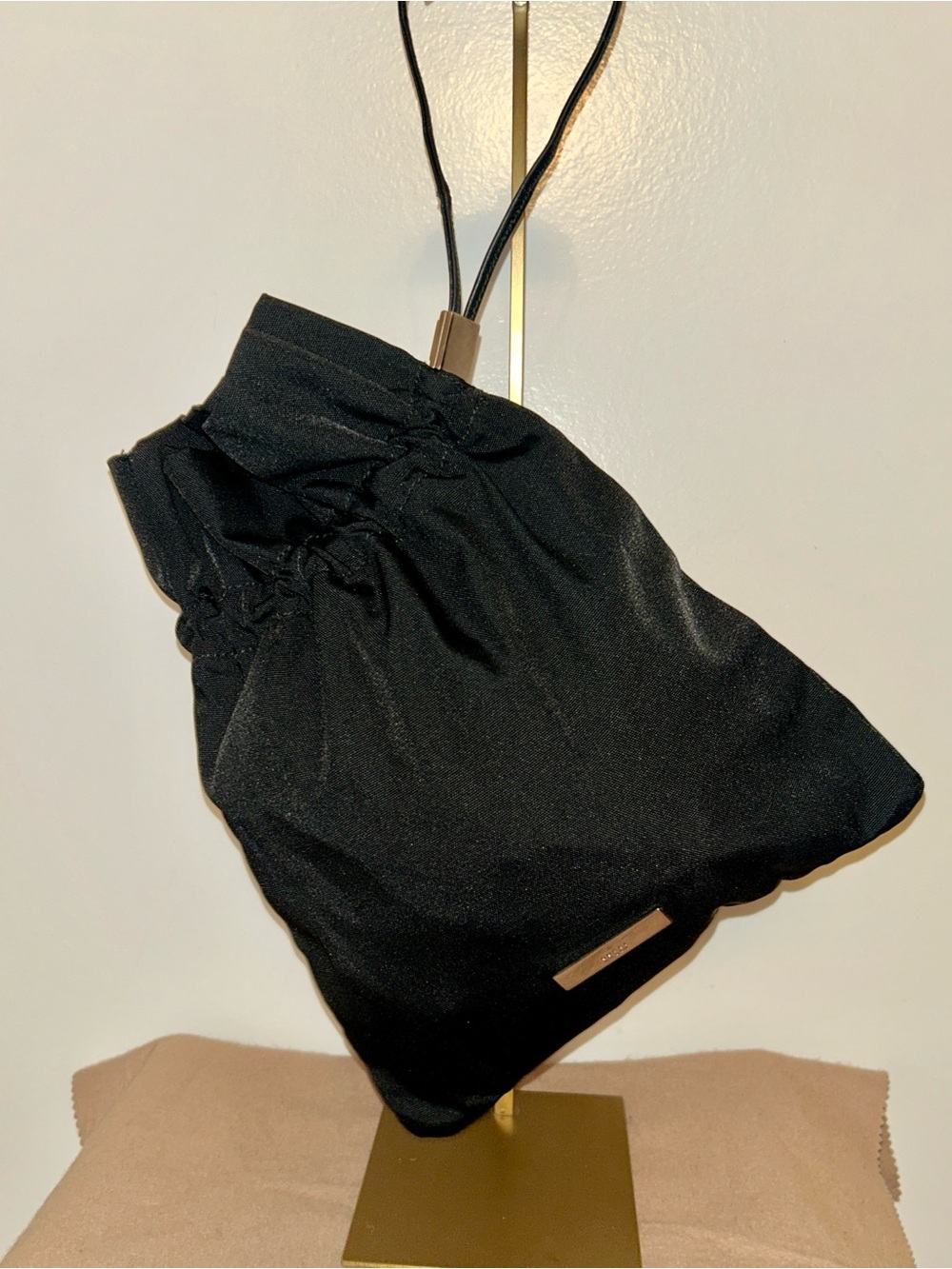 Gucci black canvas drawstring pouch bag.  Vintage perfect condition